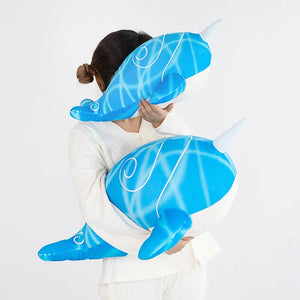 Anime Childe Tartaglia Blue Narwhal Whale Plush-Kawaii Dream