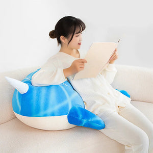 Anime Childe Tartaglia Blue Narwhal Whale Plush-Kawaii Dream