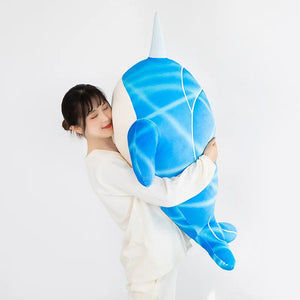 Anime Childe Tartaglia Blue Narwhal Whale Plush-Kawaii Dream