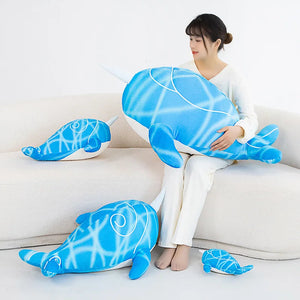 Anime Childe Tartaglia Blue Narwhal Whale Plush-Kawaii Dream