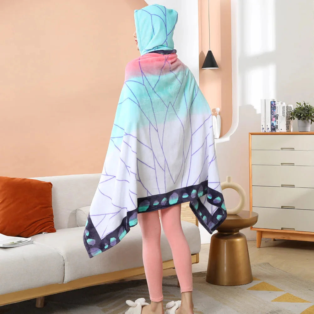 Anime Demon Slayer Hooded Cape Blanket-Kawaii Dream