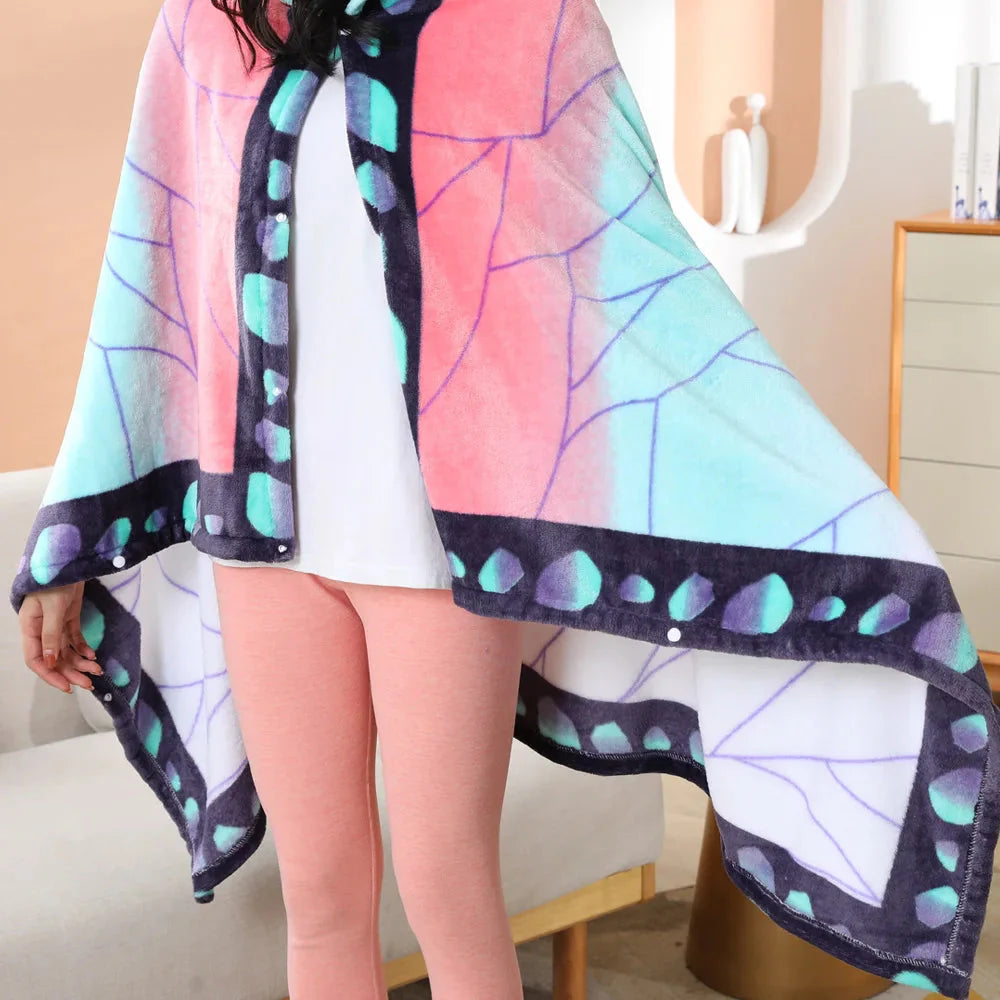 Anime Demon Slayer Hooded Cape Blanket-Kawaii Dream