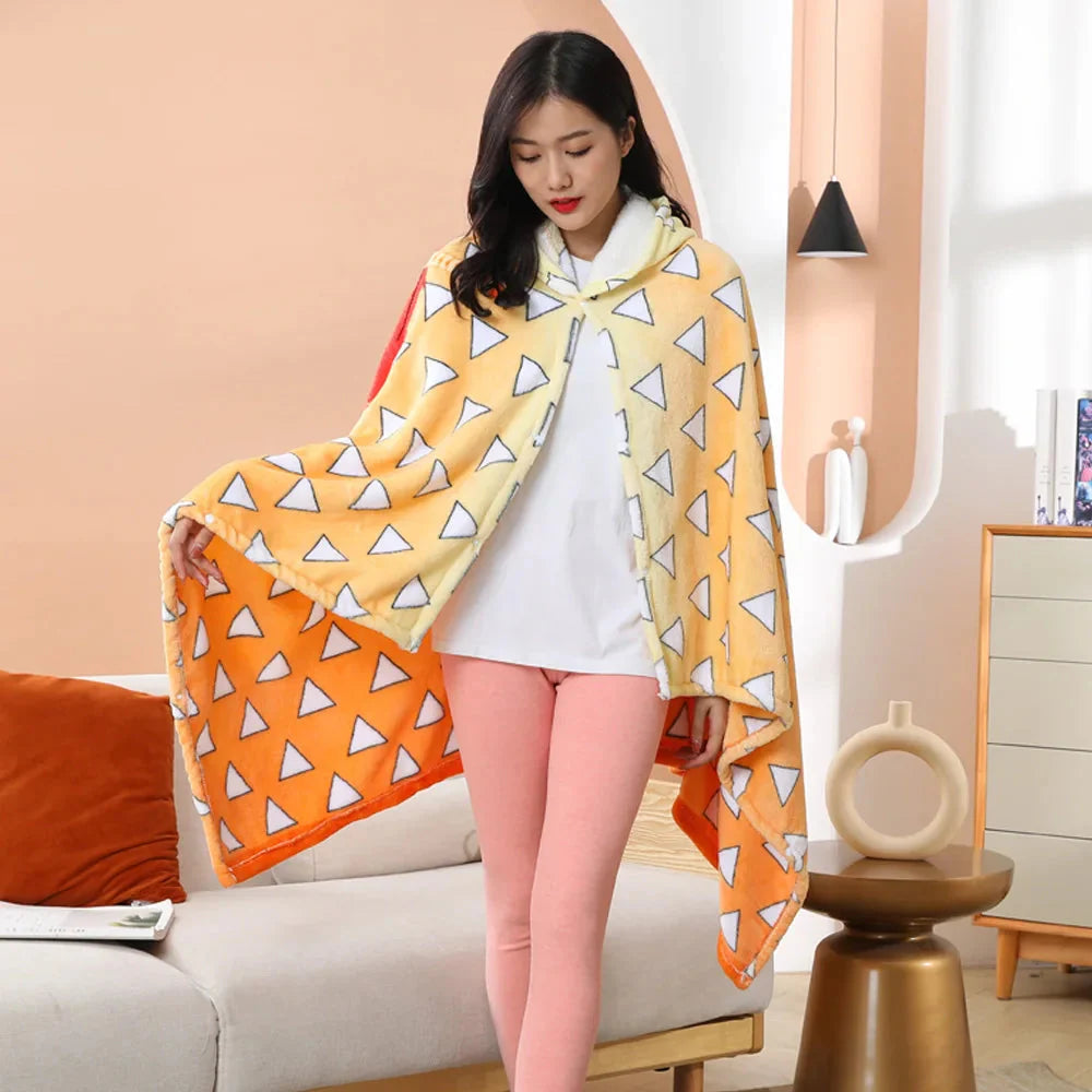 Anime Demon Slayer Hooded Cape Blanket-Kawaii Dream
