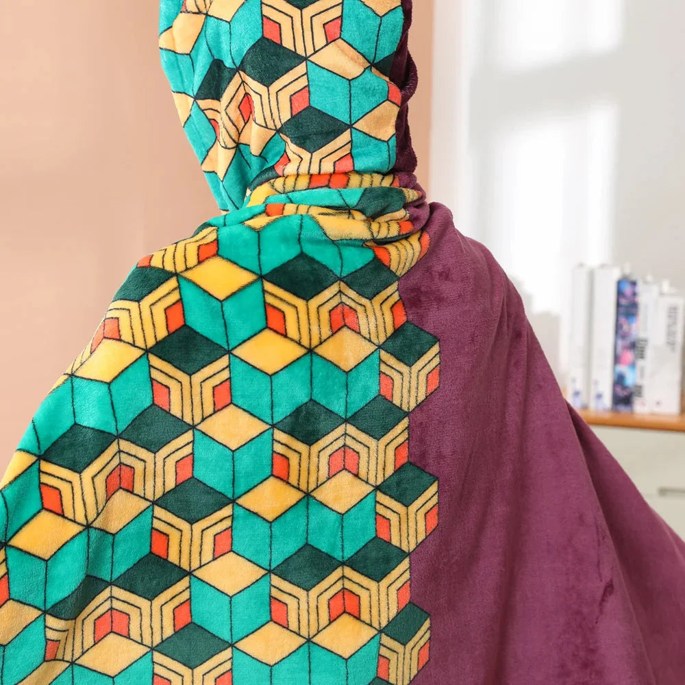 Anime Demon Slayer Hooded Cape Blanket-Kawaii Dream