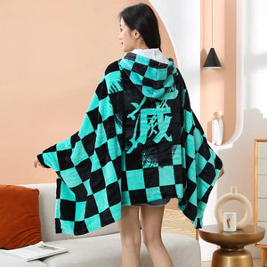 Anime Demon Slayer Hooded Cape Blanket-Kawaii Dream