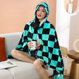 Anime Demon Slayer Hooded Cape Blanket-Kawaii Dream