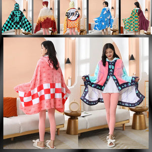 Anime Demon Slayer Hooded Cape Blanket-Kawaii Dream