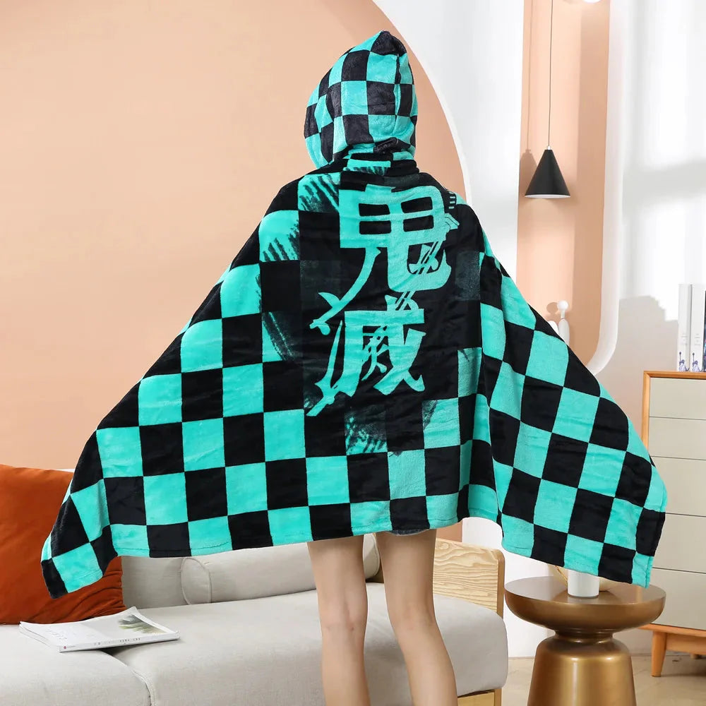 Anime Demon Slayer Hooded Cape Blanket-Kawaii Dream