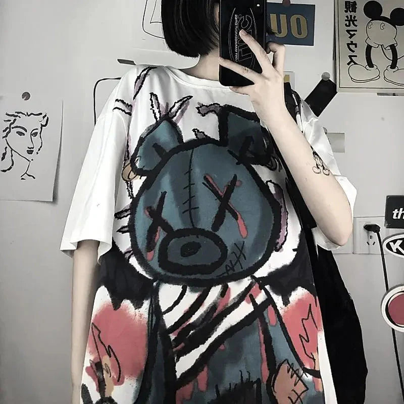 Anime Emo Bear Women's Tee-Kawaii Dream