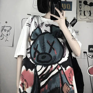 Anime Emo Bear Women's Tee-Kawaii Dream