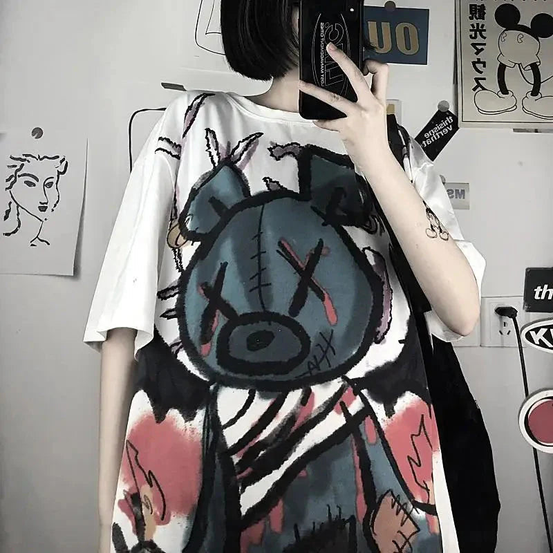 Anime Emo Bear Women's Tee-Kawaii Dream