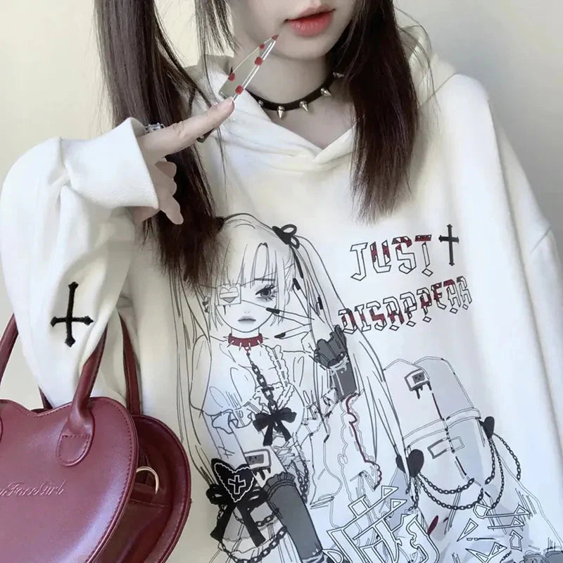 Anime Emo Girl 'Just Disappear' Women's Hoodie-Kawaii Dream