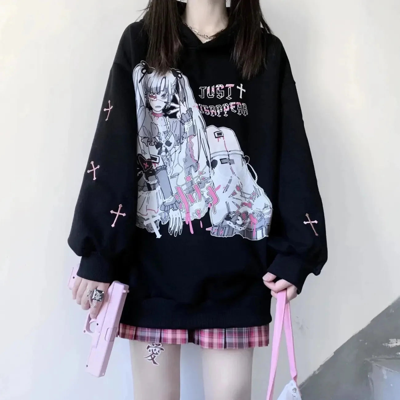 Anime Emo Girl 'Just Disappear' Women's Hoodie-Kawaii Dream