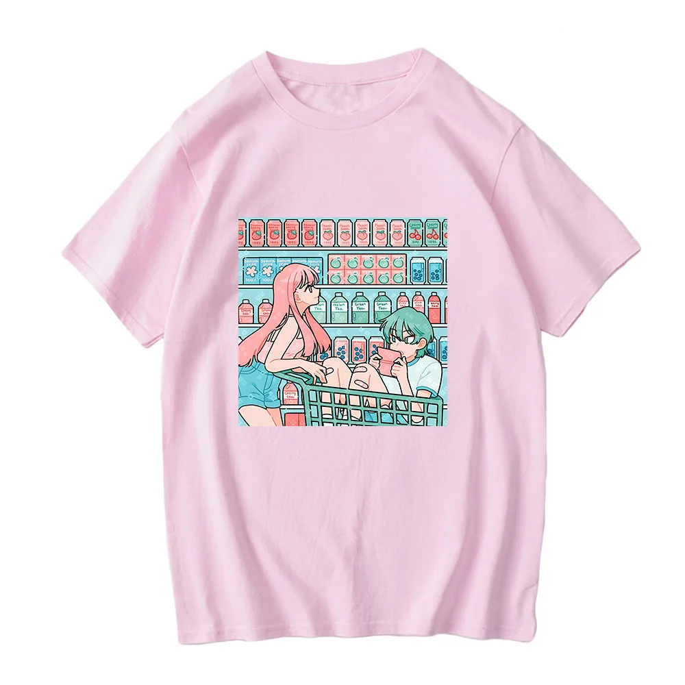 Anime Graphic Couple Shopping Unisex Tee-Kawaii Dream