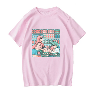 Anime Graphic Couple Shopping Unisex Tee-Kawaii Dream