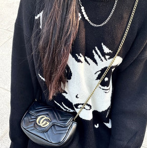 Anime Kawaii Girl Face Oversized Long Sleeve Streetwear-Kawaii Dream