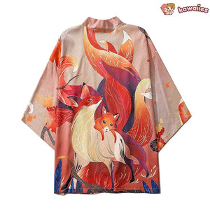 Anime Nine Tailed Fox Unisex Kimono-Kawaii Dream