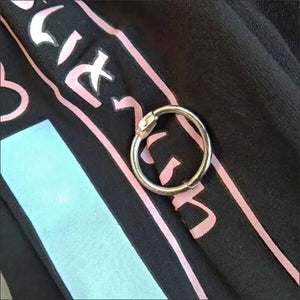 Anime Purple White Black E-girl Shooter Graphic Harajuku T Shirt & Arm Warmers-Kawaii Dream