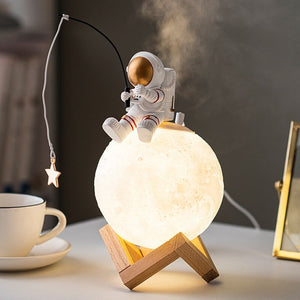 Astronaut Fishing Star on Glowing Moon Humidifier Diffuser Night Light-Kawaii Dream