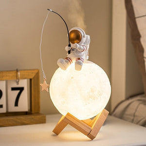 Astronaut Fishing Star on Glowing Moon Humidifier Diffuser Night Light-Kawaii Dream