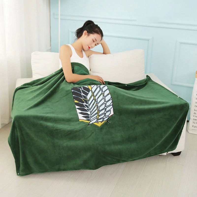Attack on Titan Emerald Green Hoodie Blanket-Kawaii Dream
