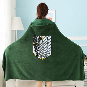 Attack on Titan Emerald Green Hoodie Blanket-Kawaii Dream