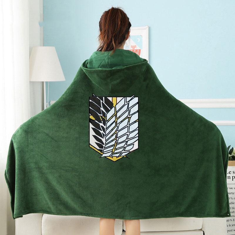 Attack on Titan Emerald Green Hoodie Blanket-Kawaii Dream