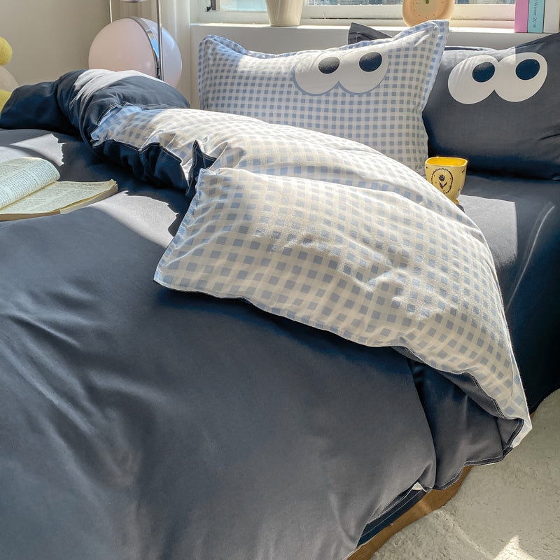 Baby Blue Gray Purple Bedding Set Collection-Kawaii Dream