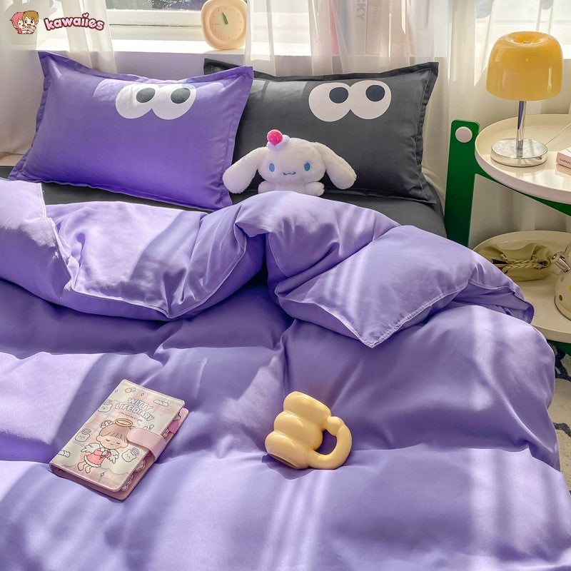 Baby Blue Gray Purple Bedding Set Collection-Kawaii Dream