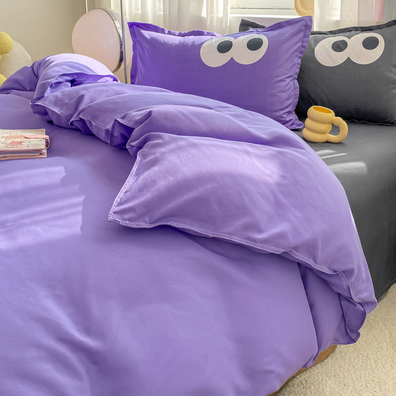 Baby Blue Gray Purple Bedding Set Collection-Kawaii Dream