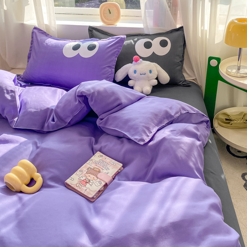 Baby Blue Gray Purple Bedding Set Collection-Kawaii Dream