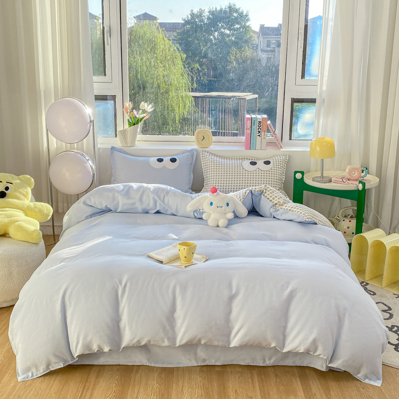 Baby Blue Gray Purple Bedding Set Collection-Kawaii Dream