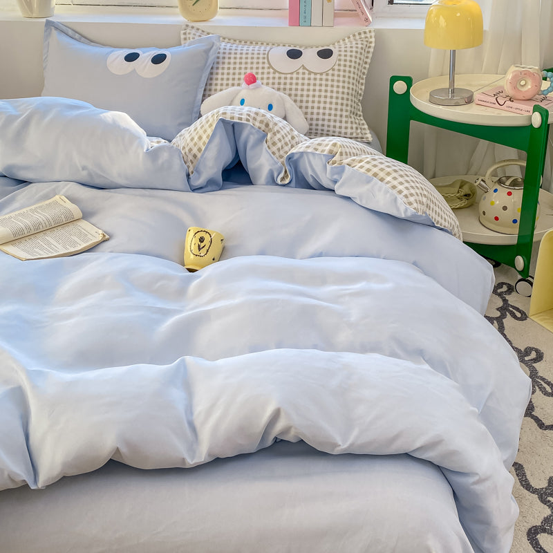 Baby Blue Gray Purple Bedding Set Collection-Kawaii Dream