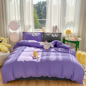 Baby Blue Gray Purple Bedding Set Collection-Kawaii Dream
