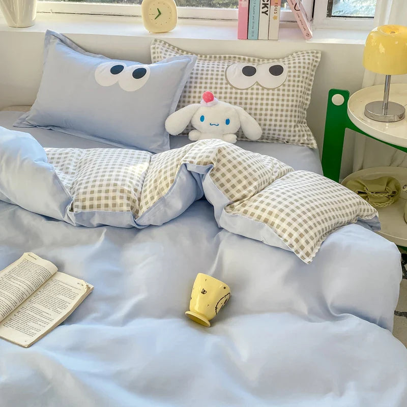 Baby Blue Gray Purple Bedding Set Collection-Kawaii Dream