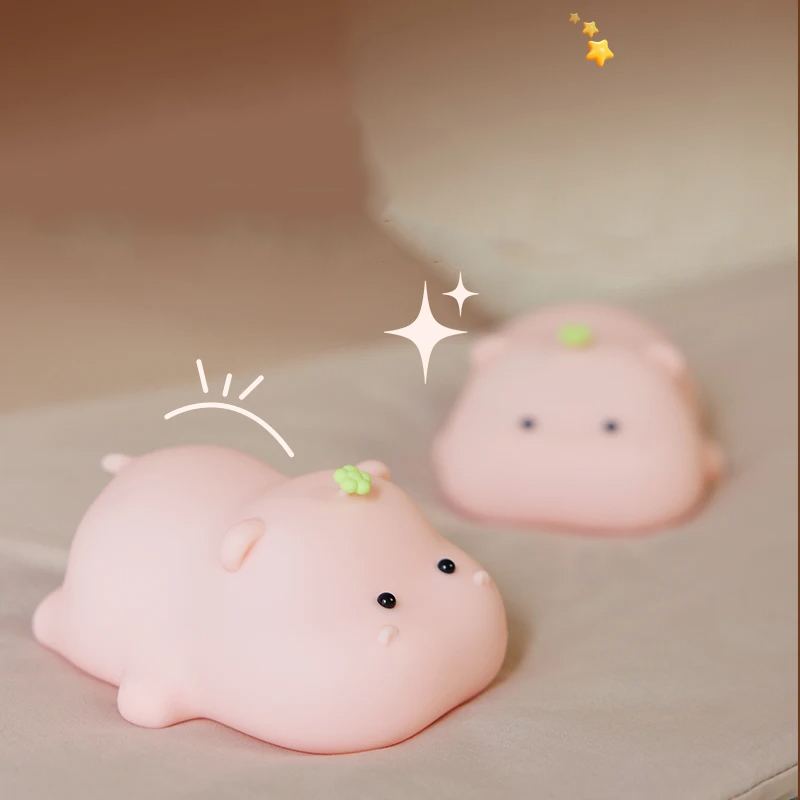 Baby Pink Kawaii Hippo LED Night Light-Kawaii Dream