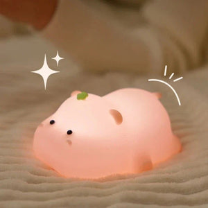 Baby Pink Kawaii Hippo LED Night Light-Kawaii Dream