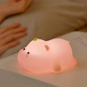 Baby Pink Kawaii Hippo LED Night Light-Kawaii Dream
