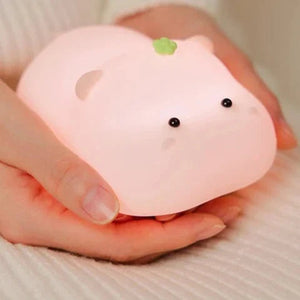 Baby Pink Kawaii Hippo LED Night Light-Kawaii Dream