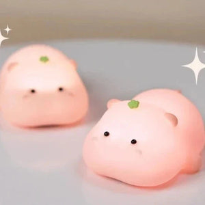 Baby Pink Kawaii Hippo LED Night Light-Kawaii Dream