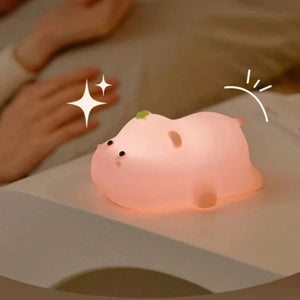 Baby Pink Kawaii Hippo LED Night Light-Kawaii Dream