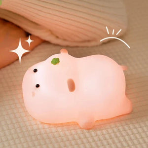 Baby Pink Kawaii Hippo LED Night Light-Kawaii Dream