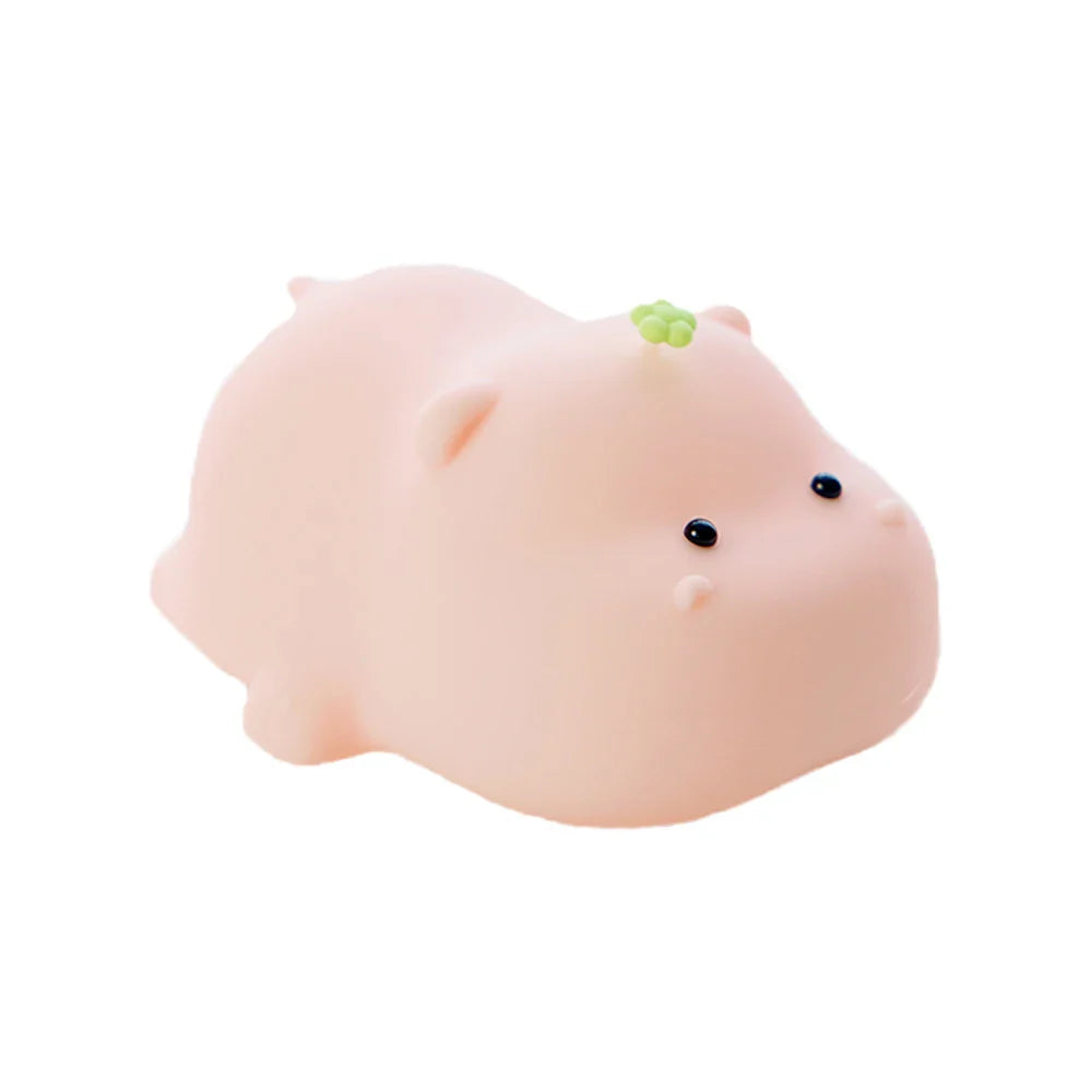 Baby Pink Kawaii Hippo LED Night Light-Kawaii Dream