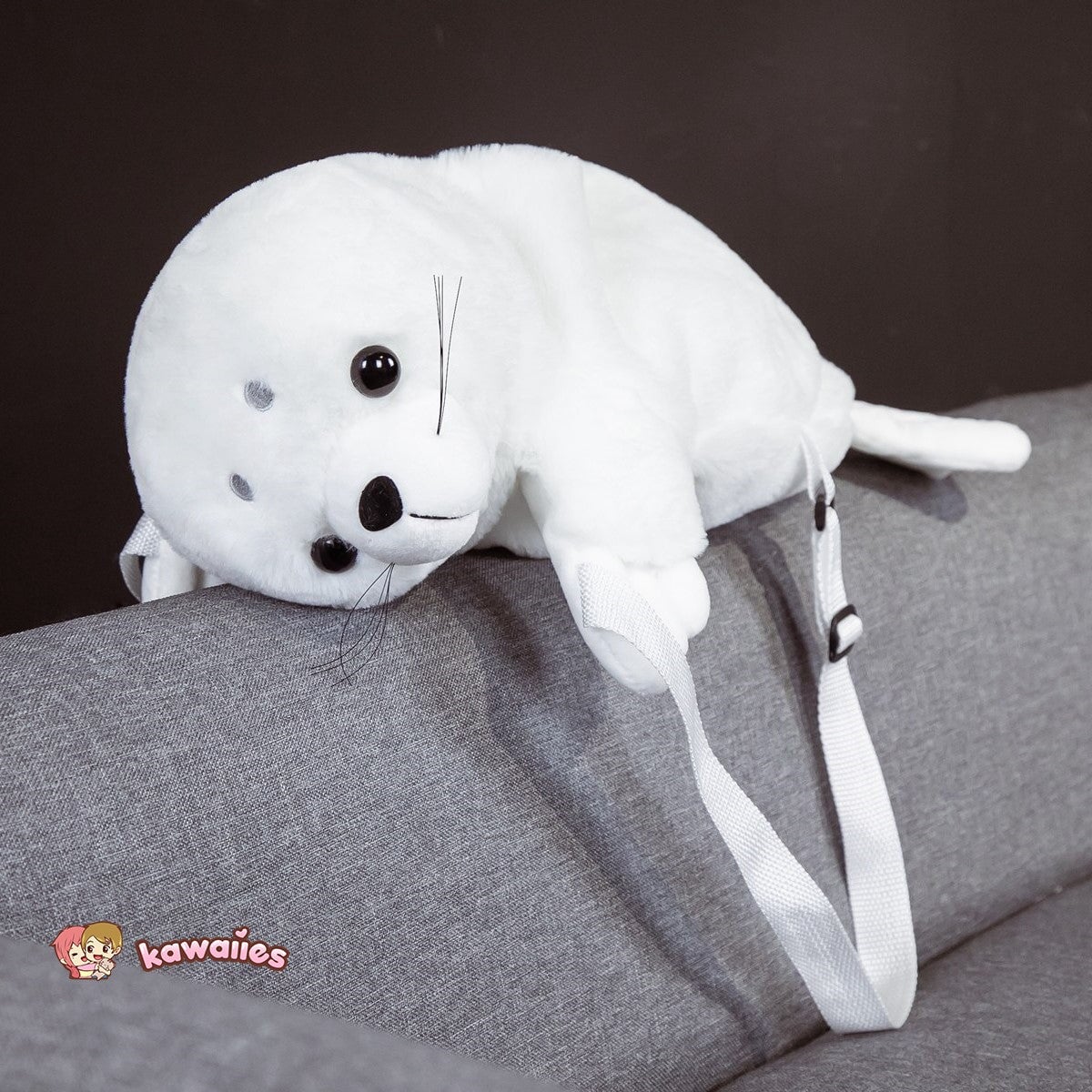 Baby White Seal Plush Backpack-Kawaii Dream