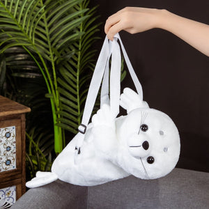 Baby White Seal Plush Backpack-Kawaii Dream