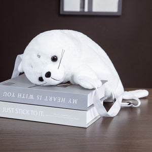 Baby White Seal Plush Backpack-Kawaii Dream