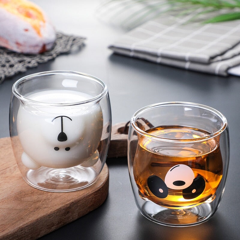 Bear Duck Panda Glass Cup-Kawaii Dream