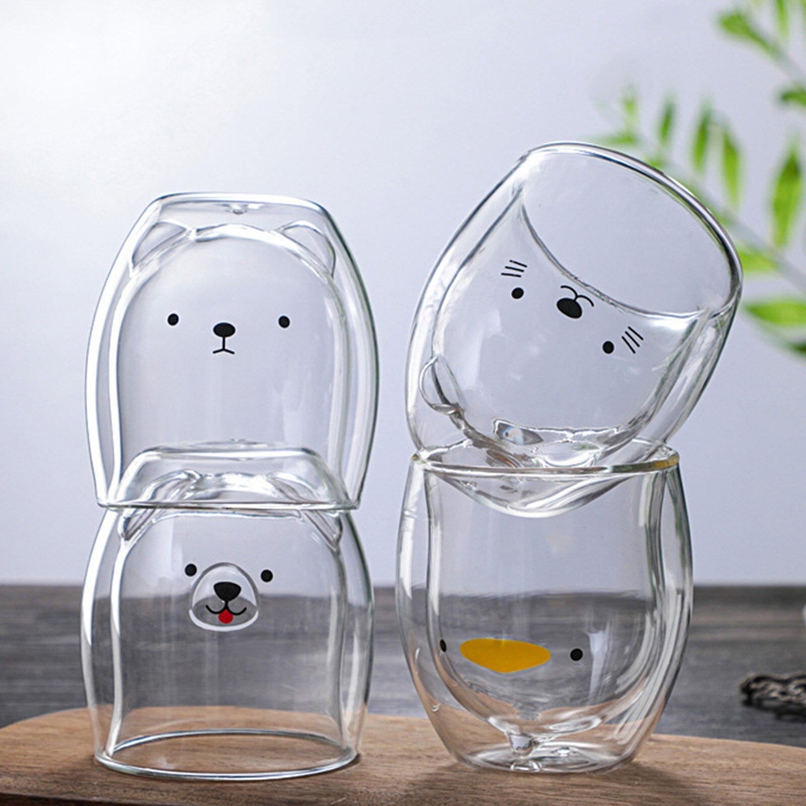 Bear Duck Panda Glass Cup-Kawaii Dream
