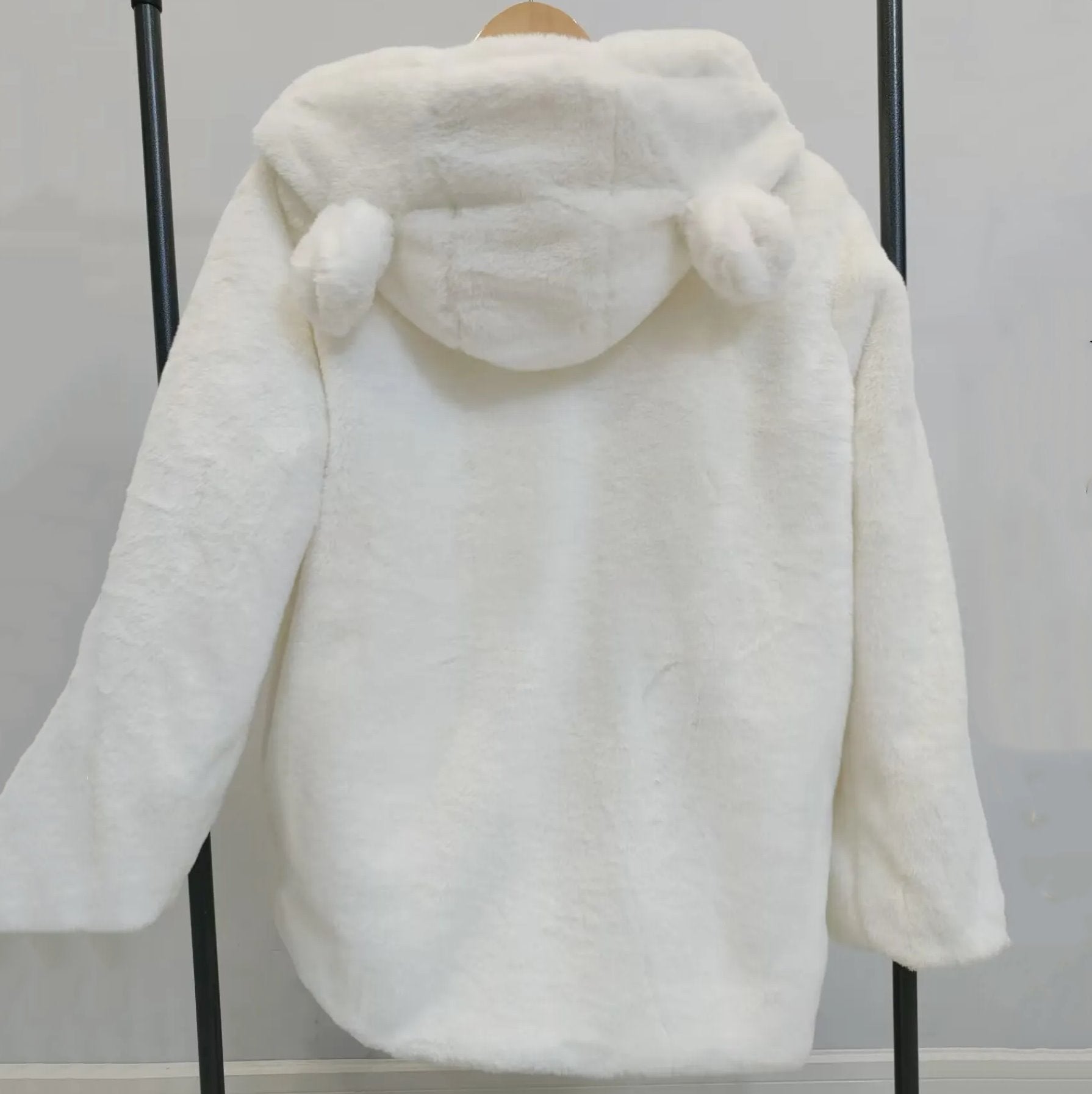 Bear Soft Faux Fur Hooded Coat-Kawaii Dream