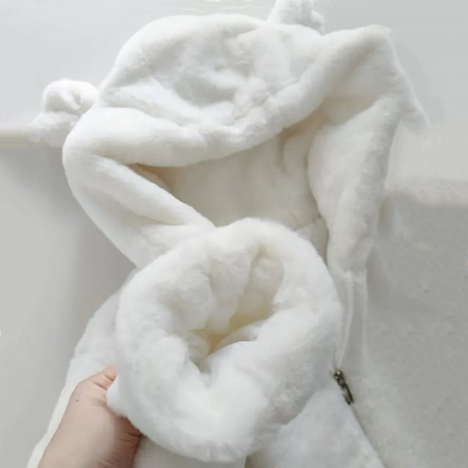 Bear Soft Faux Fur Hooded Coat-Kawaii Dream